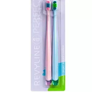 Набор зубных щеток Revyline Perfect 10000 DUO,  голубая и розовая